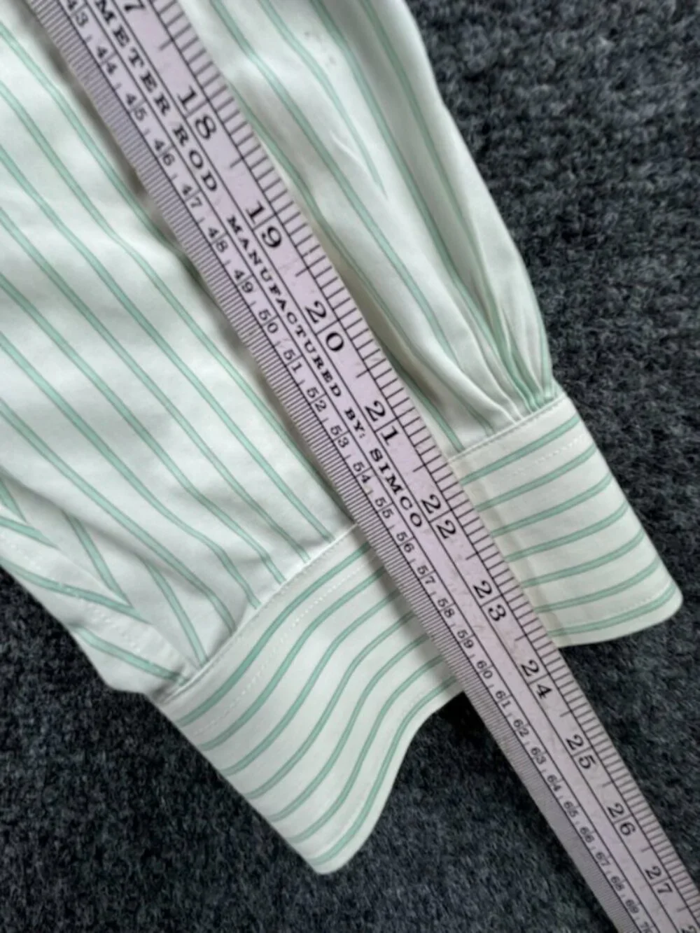 Brooks Brothers White Green 16 33 Slim Cotton Non-Iron Striped Button-Down Men